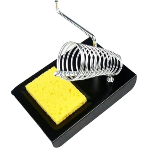 Electric Soldering Iron Support Metal Base with Welding Cleaning Sponge Pads High Temperature Resistance Frame Bracket Hardware