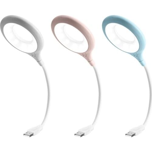Portable Table USB Ring Flexo Lamps for Bedroom Reading Desk Creative Light Bedside Study Eye Protection LED Lighting