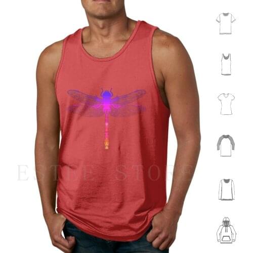 Psychedelic Colorful Dragonfly Tank Tops Vest Red Bubble Unique Dragonfly Colorful Psychedelic Insects Bugs