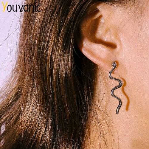 Youvanic Personality Punk Snake Stud Earrings For Women Animal Earring Ear Studs Female Brincos Fashion Jewelry 1558