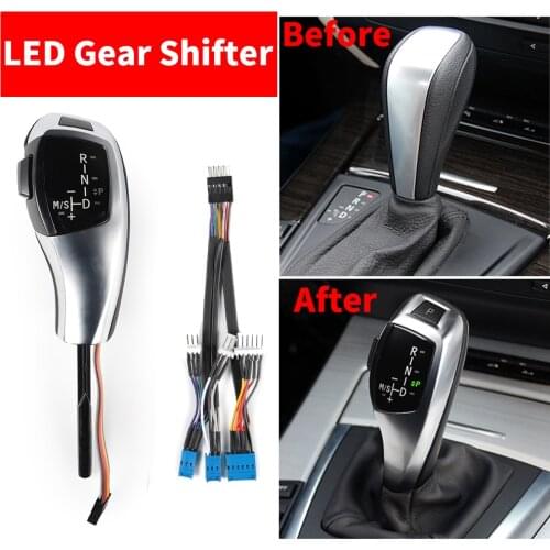 LHD LED Gear Shift Shifter Knob Automatic Lever For BMW 1 3 5 series E81 E87 E82 E88 E90 E91 E92 E93 Z4 E89 E46 2D 4D 5D E60 E61