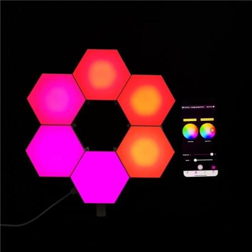 Smart USB Home APP Bluetooth Light LED Honeycomb Aisle Bedroom Background Splicing Light Quantum Combination Splicing Wall Light