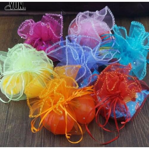 100/50pcs 26cm/35cm Organza Bag Sachet Bags Wedding Gift Bags Organza Pouches Package Bags 5D