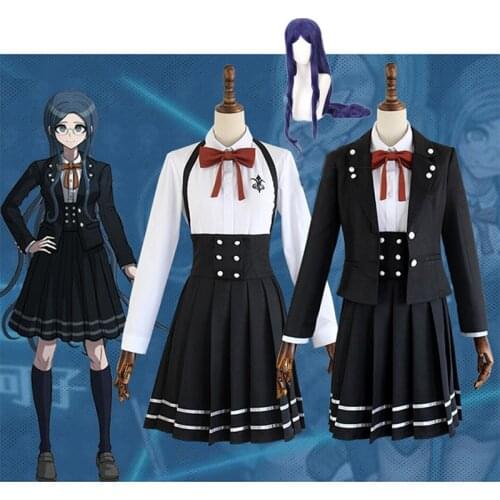 Anime Danganronpa V3 Shirogane Tsumugi Cosplay Costume Wig Coat+Shirt+Skirt Halloween Christmas Party Suit Uniform