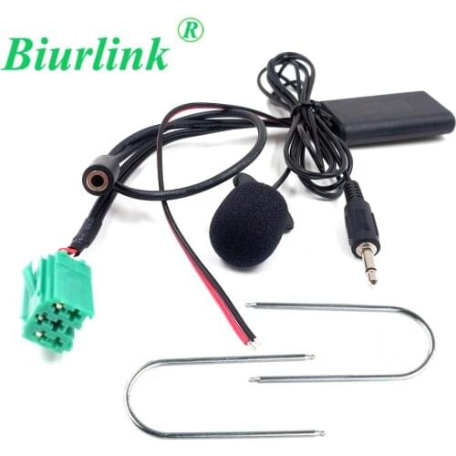 Biurlink Car CD Removal Key Tool and 3.5MM Audio Bluetooth Aux Input Microphone Cable For Renault Updatelist Tunerlist CD Models