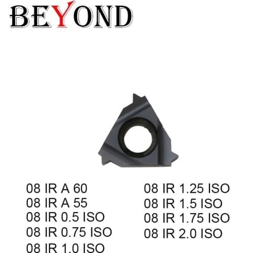 BEYOND 08IR A60 A55 0.5ISO 0.75ISO 1.0ISO 1.25ISO 1.5ISO 1.75ISO 2.0ISO Threading Carbide Inserts CNC Turning Tool Lathe Cutter