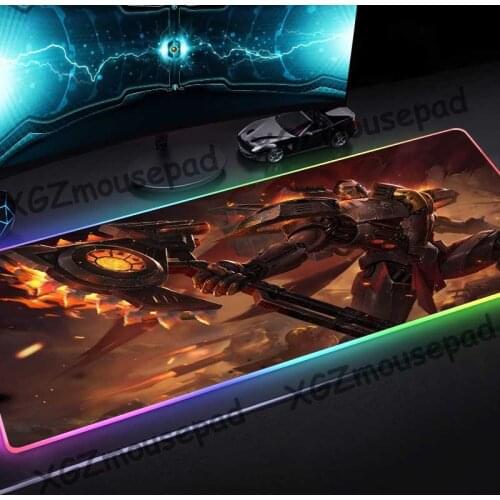 XGZ Large RGB Mouse Pad Black Lock Edge The Hand of Noxus Darius Merciless Killer Custom Computer Desk Mat Rubber Non-slip Xxl
