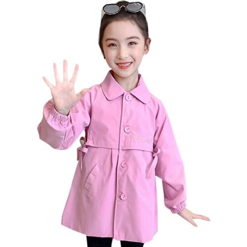 Girls Long Jacket Outerwear Embroidery Girl Coats Kids Spring Autumn Girls Jackets Casual Style Kids Clothing