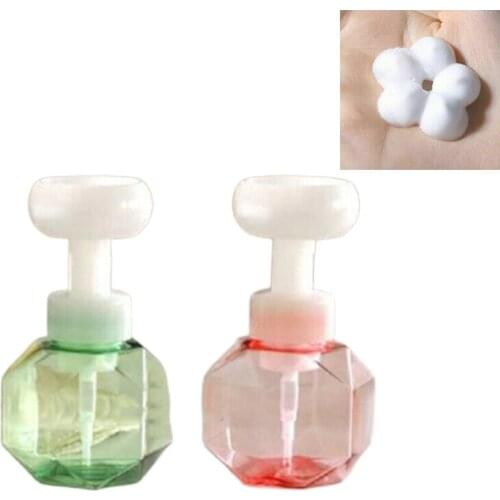 300ml Flower Pump Head Foam Bottle Facial Cleanser Sub-bottle Refillable Bathroom Empty Bottle Shower Gel Foam Pump Bottle