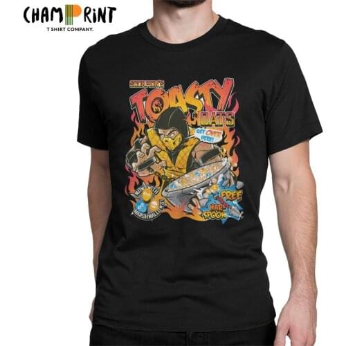 Toasty Oats T-Shirts for Men Mortal Kombat Scorpion T Shirts Mk11 Retro Arcade Game Leisure Pure Cotton Tees New Arrival Clothes