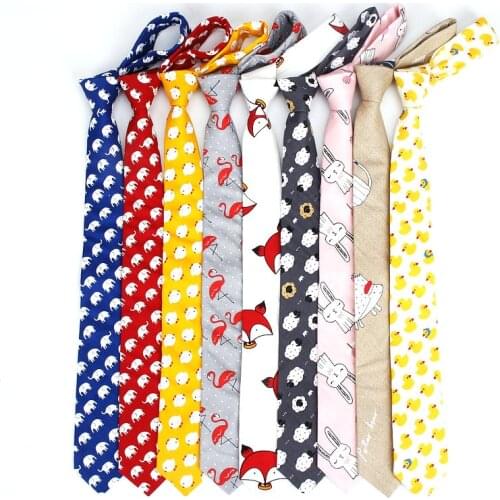 New Cute Cartoon Printed Fish Animals 6cm Neck Tie 100% Cotton Women Men Dress Wedding Butterfly Gift Necktie Cravat Accessory