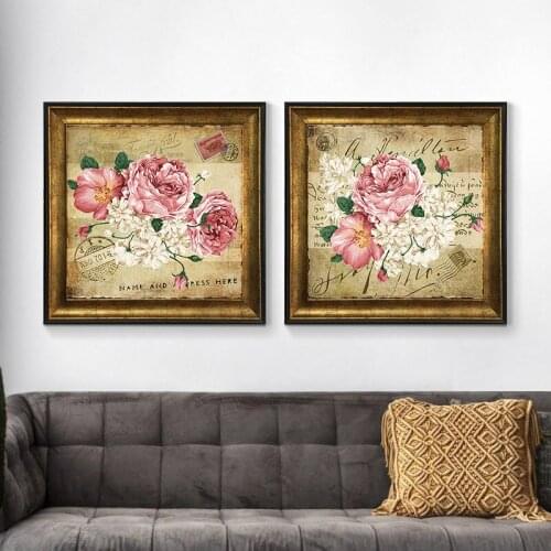 Nordic Retro Abstract Red Flower Print Picture Classical Art Luxuri Decor Canvas Painting for Livingroom Bedroom Wall Art Poster