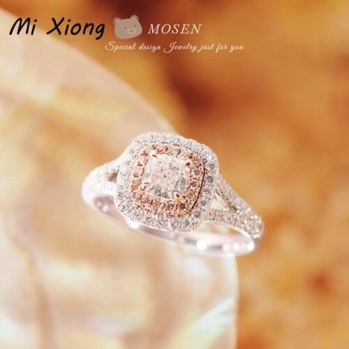 Mi Xiong s925 sterling silver sparkling full diamond ring light luxury exquisite craftsmanship charm ladies engagement jewelry