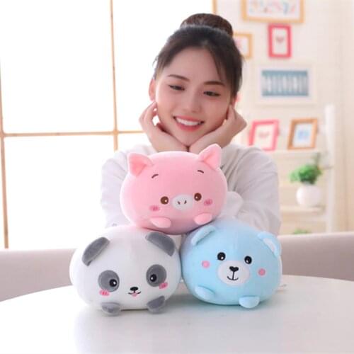 Cute Animal cushion Dinosaur Pig Cat Bear Plush Toy Soft Cartoon Panda Hamster Elephant Deer Stuffed Doll girl Pillow Gift