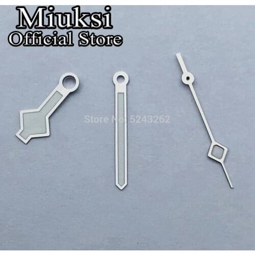 Miuksi silver watch hands green luminous hands fit NH35 NH36 Miyota 8205 8215 821A Mingzhu DG 2813 3804 movement