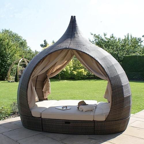 New arrival patio outdoor beach wicker lounge chair daybed furniture