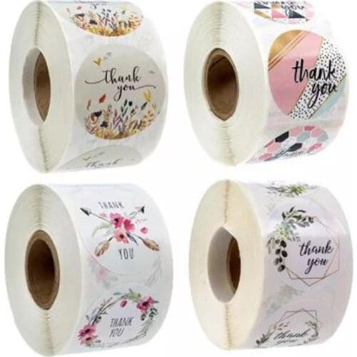 New 500pcs/roll thank you stickers seal labels handmade custom sticker scrapbooking for gift decoration stationery sticker