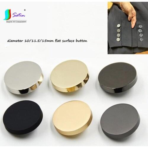 Clothes Female Coat Metal Black Round Suit High-end Dark Color Jacket Shirt Flat Surface Button S0985L