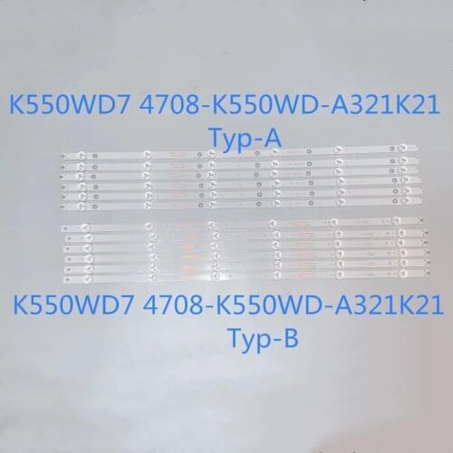 6A+6B=12PCS/lot FOR Philips 55PUF6051/T3 55'' Light backlight strip 4708-K55WDR-A1213K11 4708-K55WD7-A1213K21 K550WD7