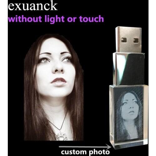 Custom Photo Print Crystal Usb 2.0 Memory Sticks Flash Pen drive 16GB 4GB 8GB 32GB Pendrive U-disk Gift Photography