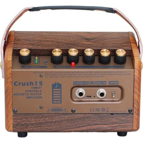 Portable 15 Watt Electric Guitar Amplifier Amp BT Speaker and Mic Interface