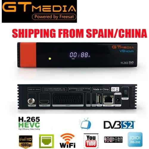 Receptor GTMEDIA V8 NOVA 2pcs organge AS V9 SUPER Satellite TV Receiver Support Built-in WIFI module Ethernet,PVR Ready DVB-S2