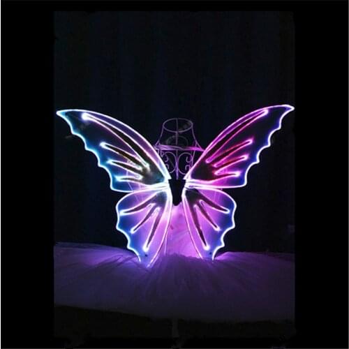 TC-171A Programmable LED costumes RGB light colorful wings full color ballroom stage costumes belly dance dresses luminous wears