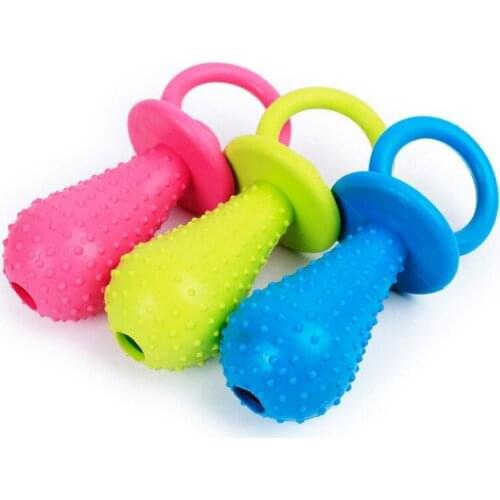 Pet Rubber Pacifier Dog Toy Interactive Rubber Soother Pet Dog Cat Puppy Elasticity Teeth Dog Chew Toys Tooth Cleaning Toy