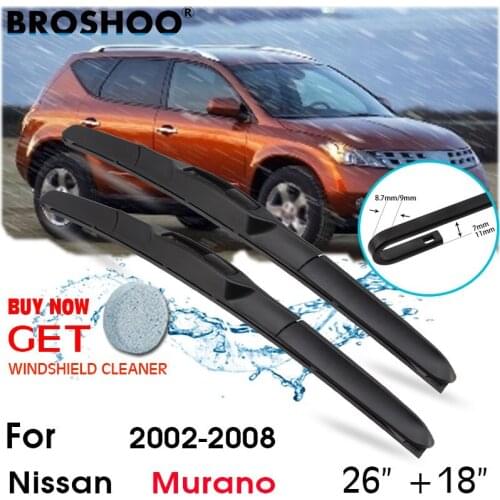 Car Wiper Blade Front Window Windscreen Windshield Wiper Fit Blades Accessories For Nissan Murano 26"+18" 2002-2008