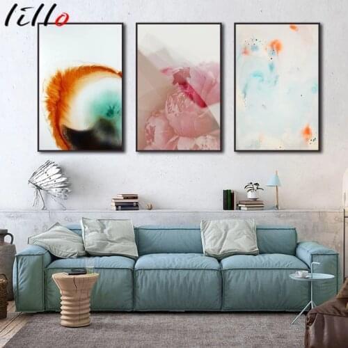 Nordic abstract fashion poster on the wall art canvas color painting graffiti home decor living room interior frameless image