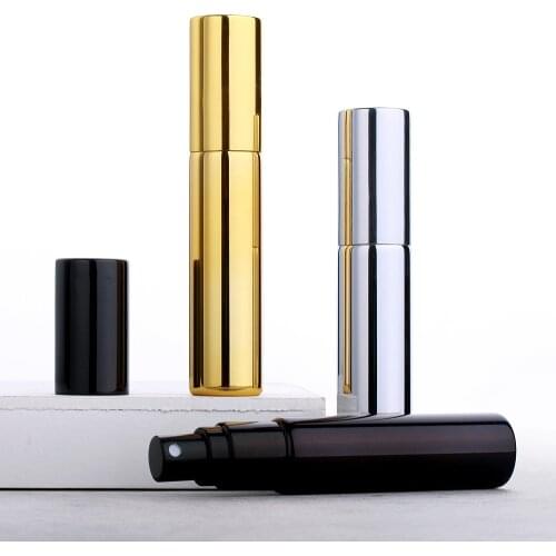 50 Pcs/Lot 10ML Portable Refillable Glass Perfume Sample Bottle With Aluminum Sprayer Cosmetic Parfume Vial For Traveler