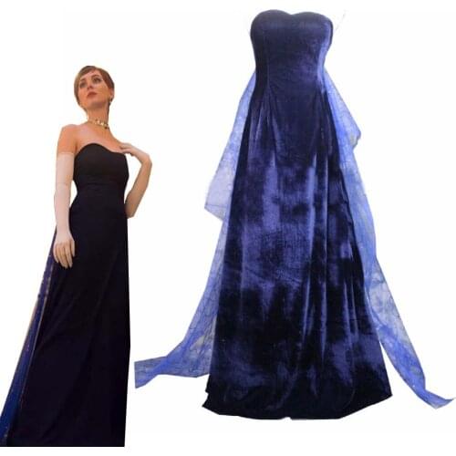 Anastasia Dark Blue Cosplay Costume Dress Princess Anastasia Evening Ball Gown L320