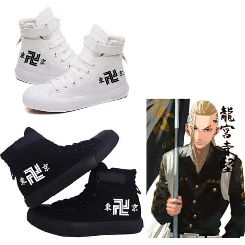 Tokyo Revengers High Canvas 3D Printing Velcro Shoes Tokio Sano Manjiro Ryuguji Ken Vulcanized Casual Halloween Cosplay shoes