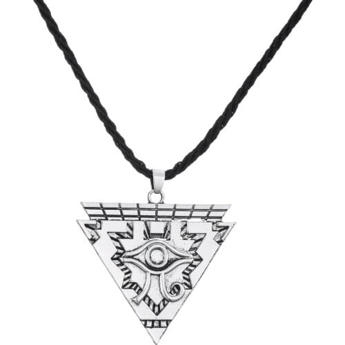 WANGAIYAO2021 New Couple Egypt Horus Triangle Pendant Necklace Stainless Steel Demon Eyes Men and Women Necklace Holiday Gift