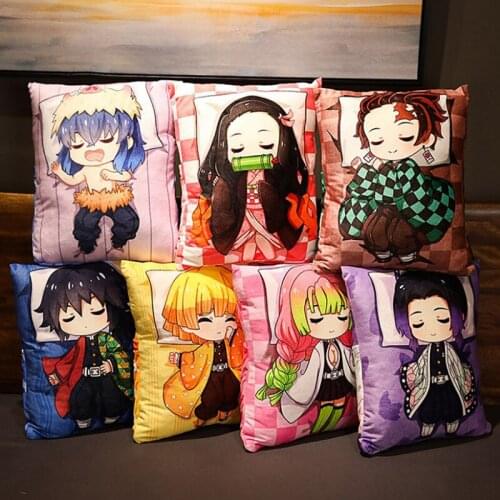 Japan Demon Slayer Kimetsu No Yaiba Sabito Agatsuma Zenitsu Cosplay Cute Plush Dolls Figure Pillow Super Soft Doll Xmas Gifts
