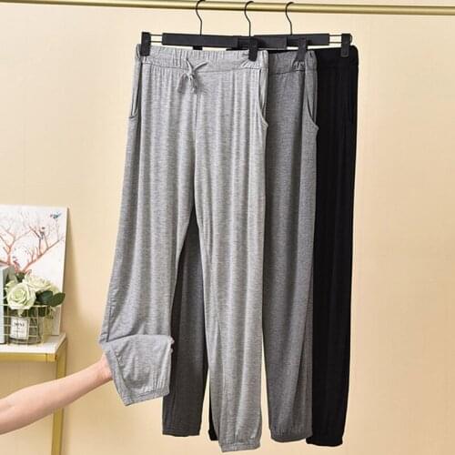 Womens Modal Trousers Comfy Pajama Pants Loose Yoga Pants Stretch Lounge Bottoms Drawstring Relaxed Jogger Pants with Pockets