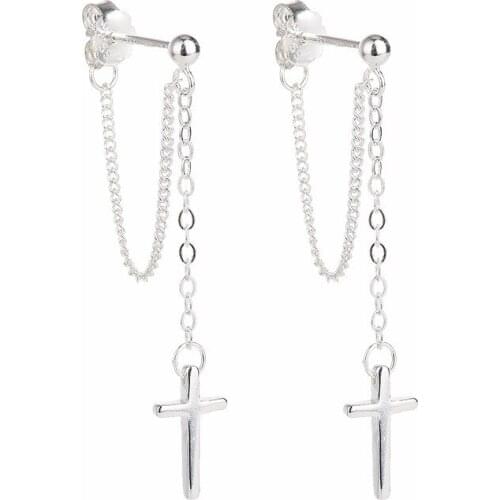 YSH New 100% 925 Sterling Silver Unique Cross Tassel Earring 2020 Woman Luxury DIY Jewelry Valentine Day Gifts Free Shipping Hot