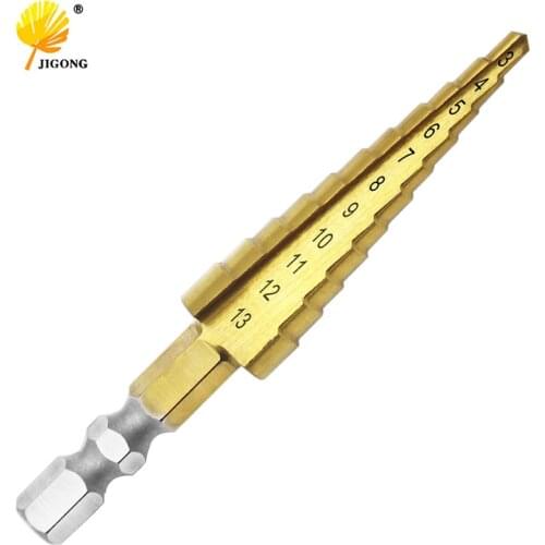 1pc 3-13mm HSS Steel Titanium Step Drill Bits Step Cone Cutting Tools Steel Woodworking Wood Metal Drilling