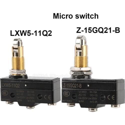 1Pcs LXW5-11Q2/Z-15GQ21-B 15A 380V Travel Witches Button Limit Switch 3Screw Terminal Micro Switch Momentary Metal Column Roller