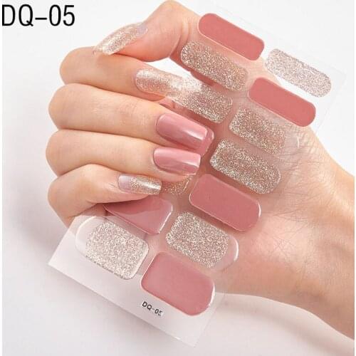 1pc Full Cover Nail Sticker Beauty Glitter Designs Adhesive Wraps DQ Series DIY Ongle Manicure Slider Nail Art Decoration Tools