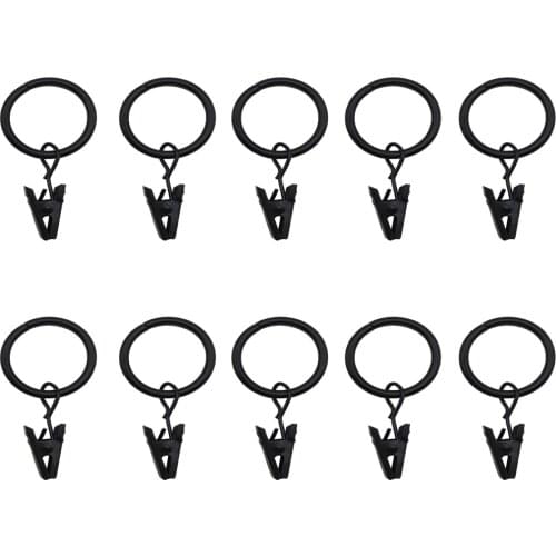 10pcs/Set Curtain Rings Clips Metal Decorative Rustproof Drapery Window Curtain Hanging Ring Hook Hanging Clothes Clip Hanger