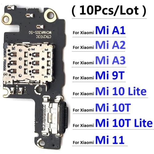 10Pcs/Lot, New For Xiaomi Mi 10T Dock Connector Micro USB Charger Charging Port Flex Cable Microphone Board