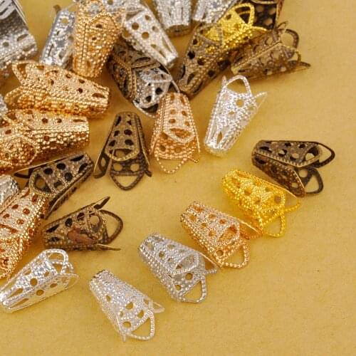 1000Pcs 10x16mm Flower Spacer Beads End Caps Pendant DIY Charms Connectors For Jewelry Making Findings