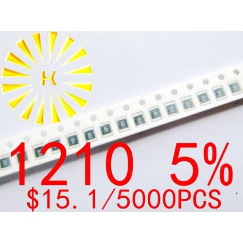 1210 5% Chip Resistors 0.01-0.091R 0.1-0.91R 0R 1R-10M 1/3W SMD Resistor x 5000PCS