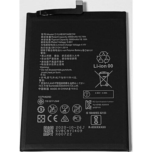 3.82V 5000mAh HB3973A5ECW For Huawei Mate 20 X EVR-L29 EVR-TL00 EVR-AL00 Battery