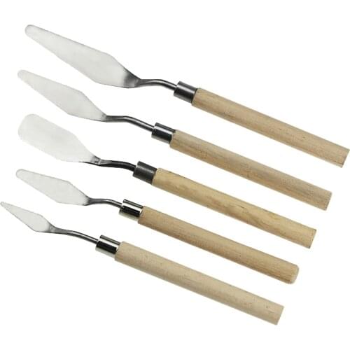 UANME 5 pcs Spudger Phone Tablet Pry Scraper Opening Tool Stainless Steel Blade with Wood Handle for PCB BGA Cleaning Tool Kit