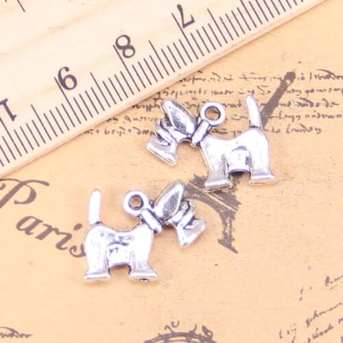 72pcs Jewelry Charms dog 15x18mm Antique Silver Plated Pendants Making DIY Handmade Tibetan Silver Jewelry
