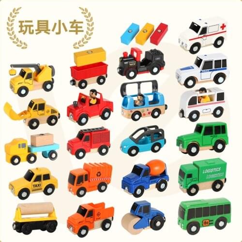 Wooden Track Accessories Magnetic Trains Trucks Cars Compatible for Wooden Track