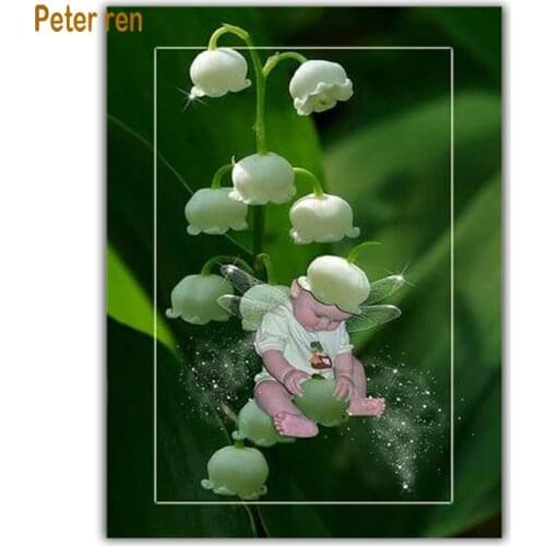 Diamond painting doll cross stitch Home Decor portrait Square\Round diamond mosaic Full Diamond embroidery "Lily of the valle"