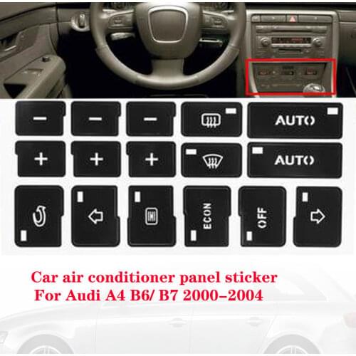 Car Multimedia Radio Stereo Worn Peeling Navigation Button Repair Decals Air Condition Panel Sticker For Audi A4 B6 B7 2000-2004